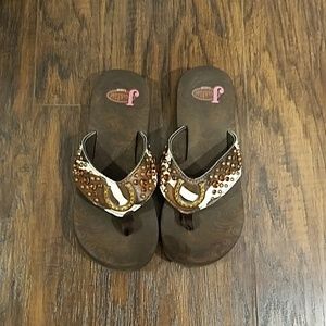 Justin Cowgirl Horseshoe Flip Flops 6